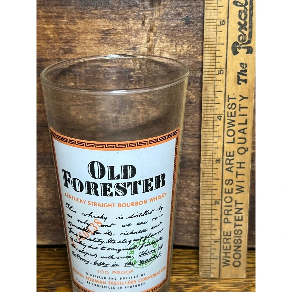 Vintage IW Harper & Old Forester Bourbon Whiskey Glasses Set of 2 France Barware